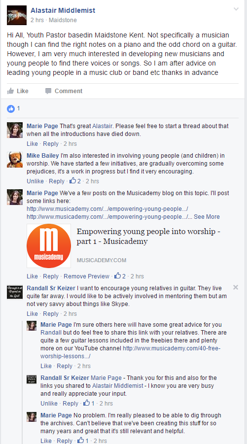 Facebook Group engagement