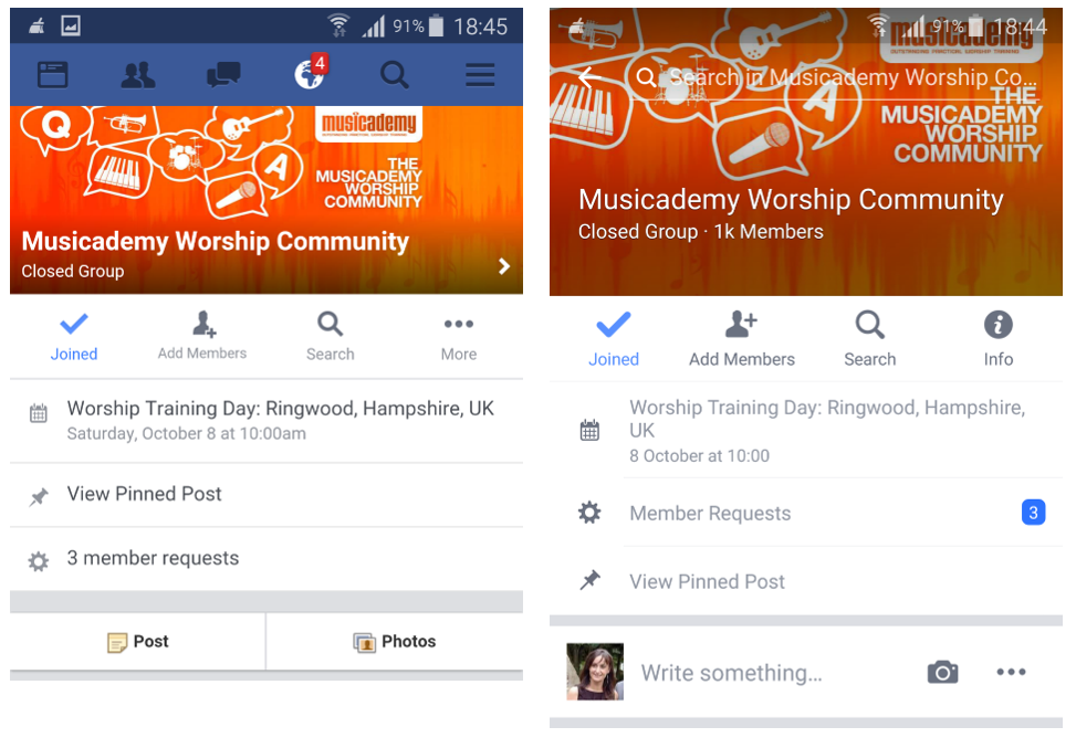 Mobile variants of Facebook Group Cover Images