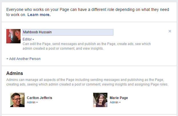 Facebook Page Roles