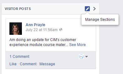 Manage Sections on Facebook Page