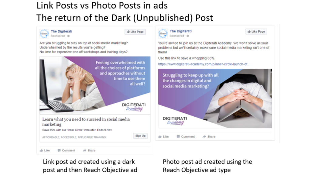 Why you should use dark posts on Facebook