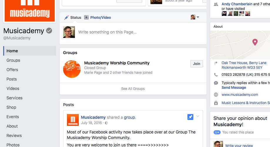 How to join a Facebook group as a page