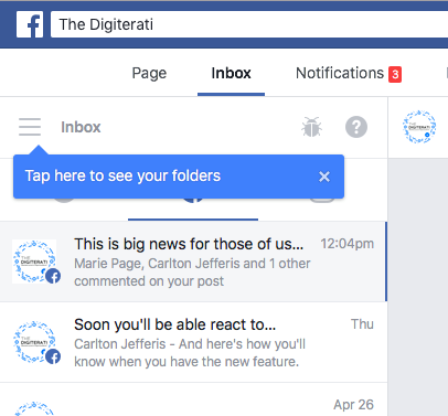 facebook page inbox app
