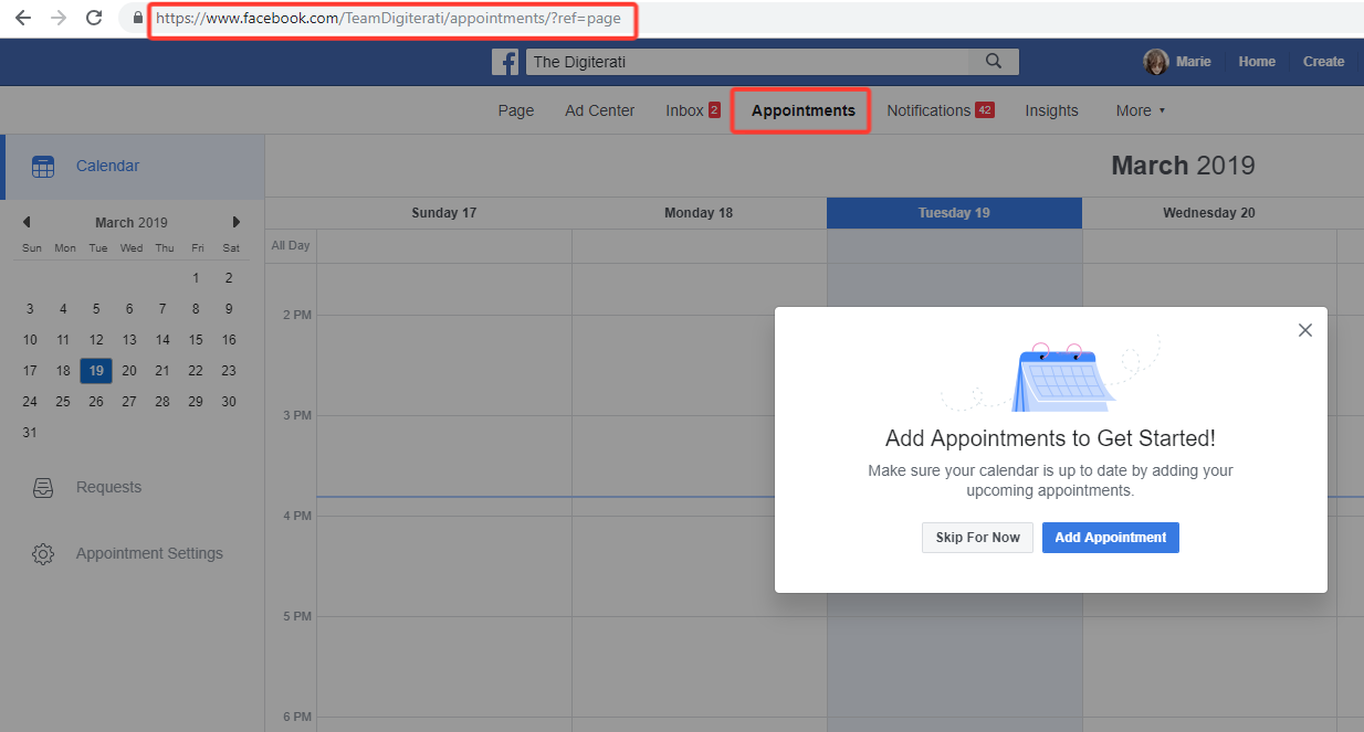 Facebook Appointments